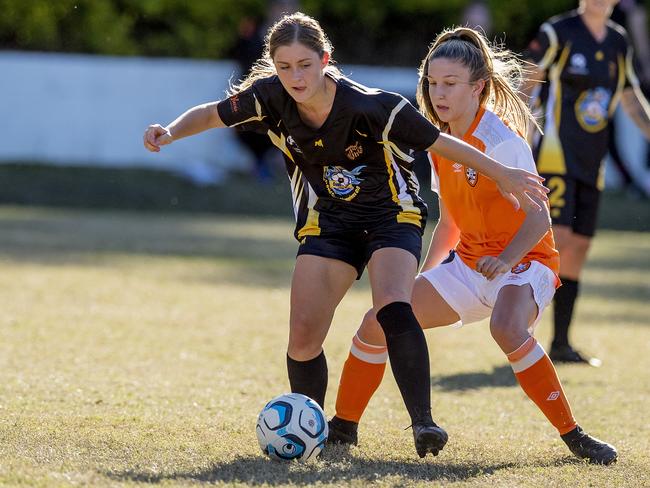 Mudgeeraba's Lily Lowe in action in the NPL Women's against Brisbane Roar in May. Picture: Jerad Williams