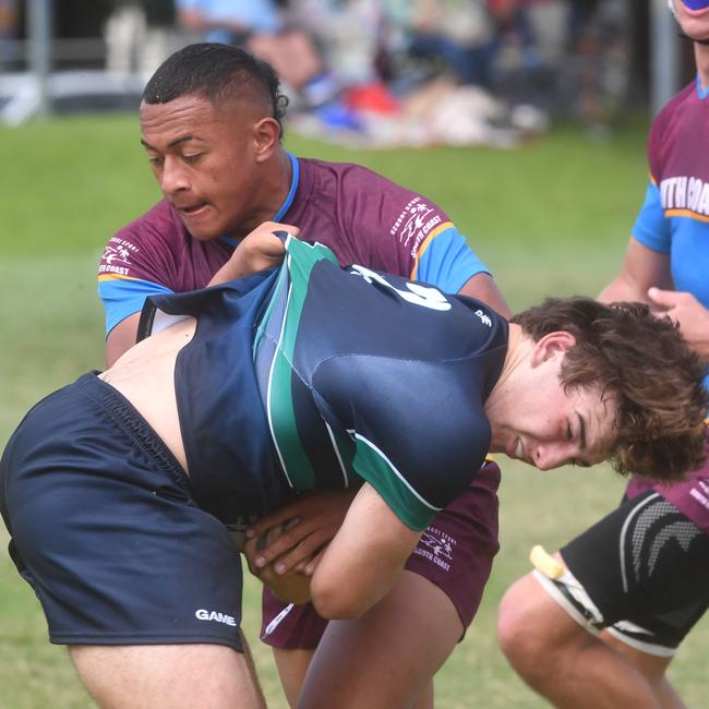 QLD Rugby Union State Championships (17-18 years boys) at the Townsville Sports Precinct. Friday May 23. South Coast against Metro North. Picture: Evan Morgan