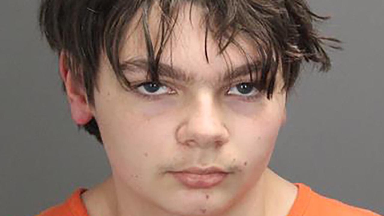 The couple’s 15-year-old son, Ethan, who shot dead four fellow students at his high school. Picture: Handout/Oakland County Sheriff’s Office/AFP