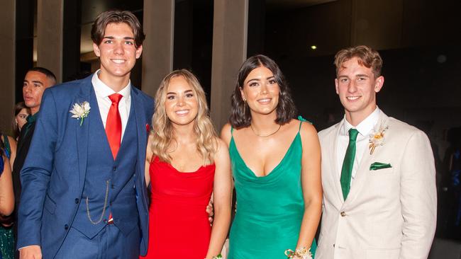 Daniel Brinkmann, Brielle Flohr, Leila Lawson and Lachlan Thomson at the Whitsunday Anglican School - Year 12 Formal Mackay 2022Picture: Michaela Harlow