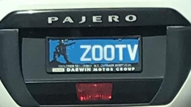 NT funny number plate, ZOOTV. Picture: Facebook / Michelle Larfield