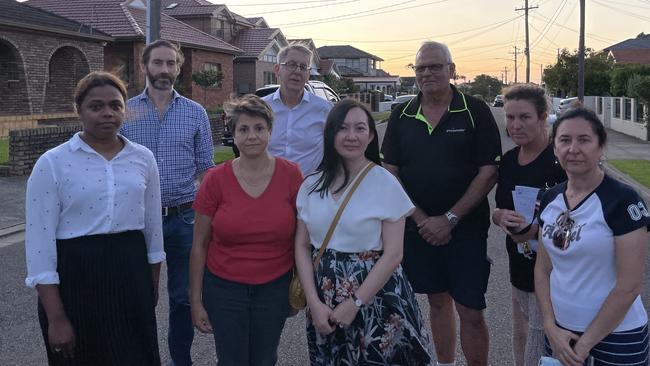 Saumiya Nathan (left) alongside other residents of Lancelot St in 2022.