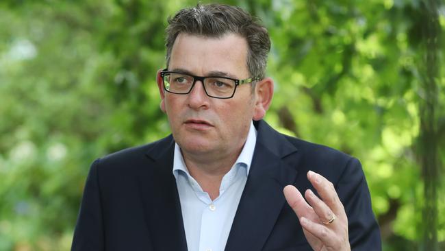 Premier, Daniel Andrews says the decision to mandate a third dose is a matter for Health Minister Martin Foley and chief health officer Brett Sutton. Picture: David Crosling