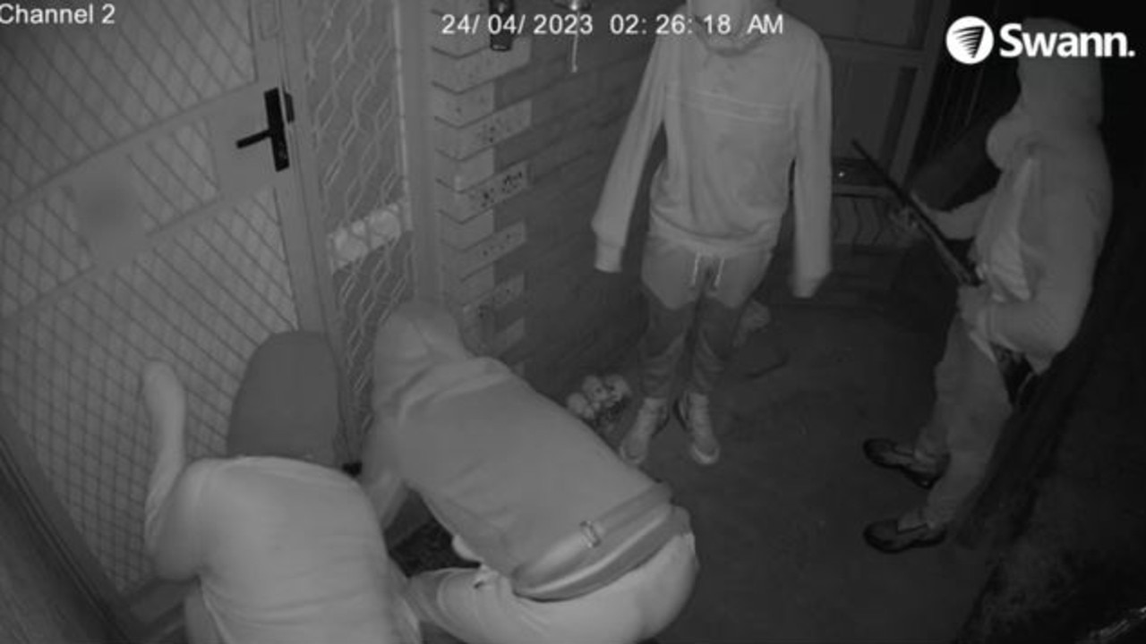 The footage of an alleged violent home invasion at the same home in April. Picture: 7 NEWS