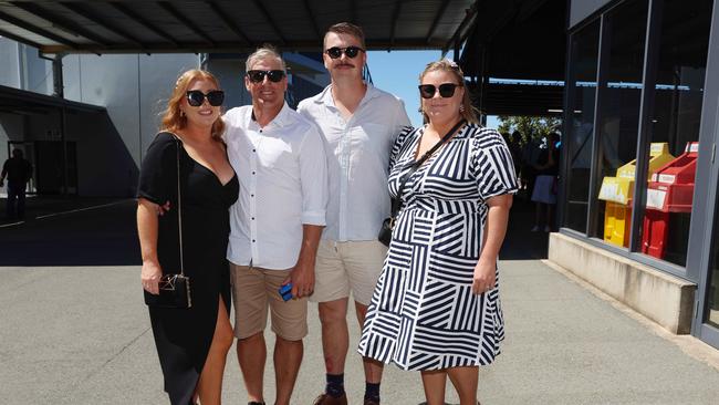 MELBOURNE, AUSTRALIA - MARCH 2 2024 Sarah Paterson, Cameron Paterson, Mark Scholte and Stacey Scholte Attend the Wangaratta Cup Picture: Brendan Beckett