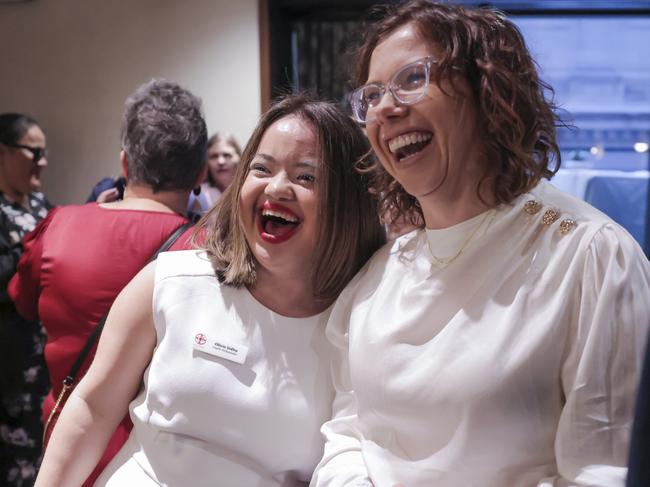 Amanda Rishworth  attending a United Nations conference on the Convention on the Rights of Persons with Disabilities.  With Olivia Sidhu (L) , a health ambassador for Down Syndrome Australia who is part of Australia's delegation at the UN conference in New York.Supplied