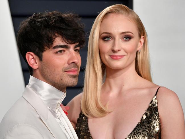 FILE - SEPTEMBER 3: Singer Joe Jonas has reportedly retained a divorce lawyer after four years of marriage to actress Sophie Turner. BEVERLY HILLS, CA - FEBRUARY 24:  Joe Jonas (L) and Sophie Turner attend the 2019 Vanity Fair Oscar Party hosted by Radhika Jones at Wallis Annenberg Center for the Performing Arts on February 24, 2019 in Beverly Hills, California.  (Photo by Dia Dipasupil/Getty Images)