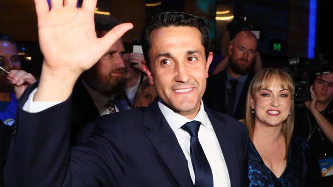 BRISBANE, AUSTRALIA - NewsWire Photos OCTOBER 26, 2024 QLDVOTES24: LNP leader David Crisafulli and his wife Tegan during the party function in Brisbane. Picture: NewsWire/Tertius Pickard