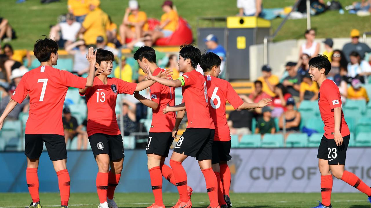 South Korea thrashed Argentina 5-0 in the opening match of the Cup of Nations.