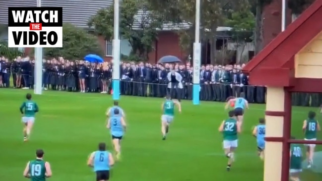 Post goes tumbling in Geelong school footy game