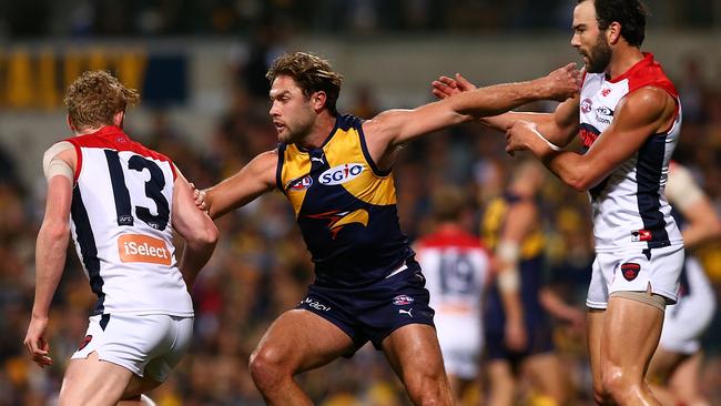 Clayton Oliver in action against West Coast. Picture: Getty Images