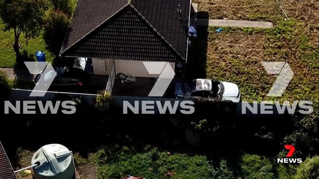 The car torched at Mount Gambier in what police say was a targeted attack. Picture 7NEWS