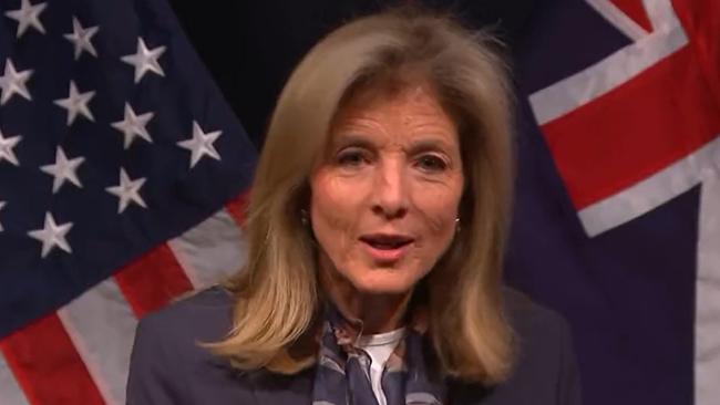 Caroline Kennedy’s shock at the male reporter in the room.