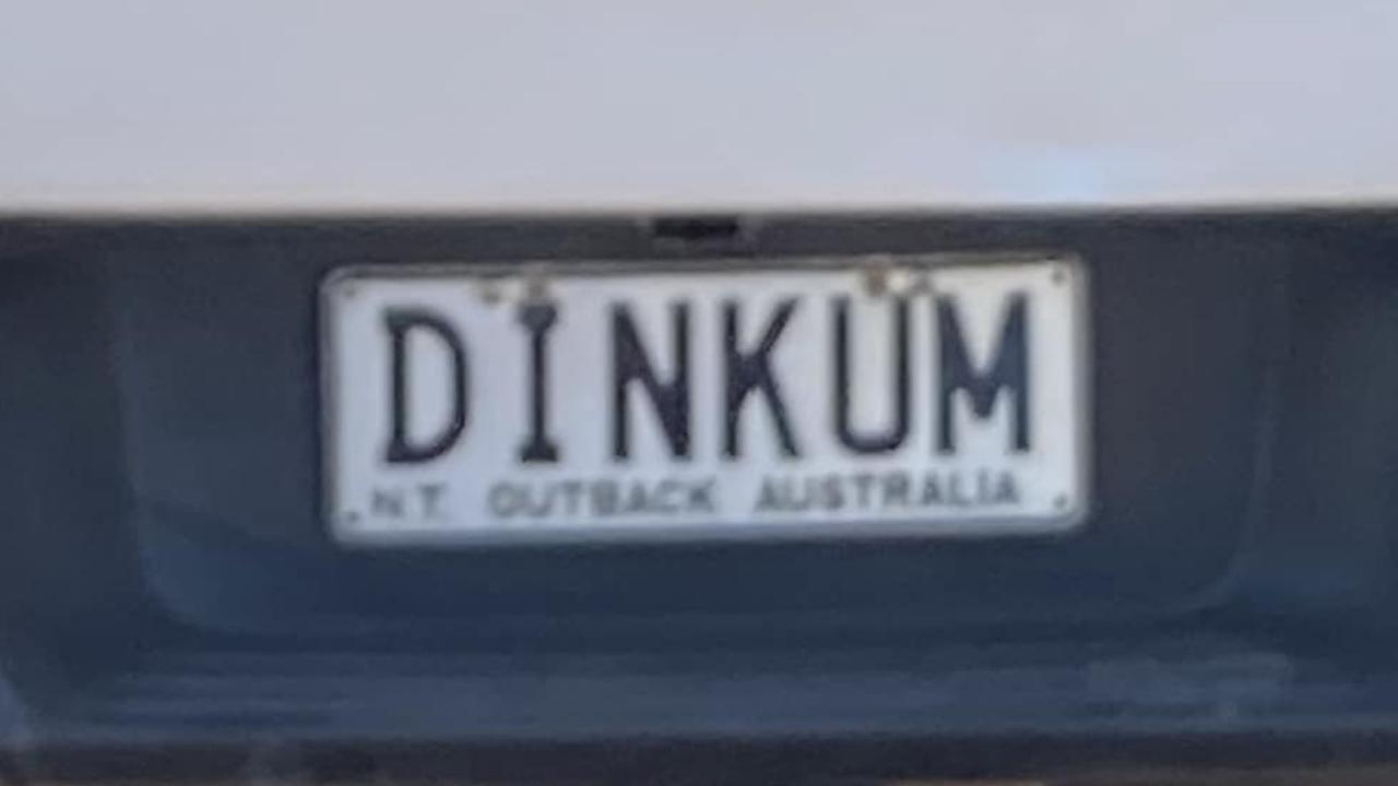 NT funny number plate, DINKUM. Picture: Facebook / NT Number Plates