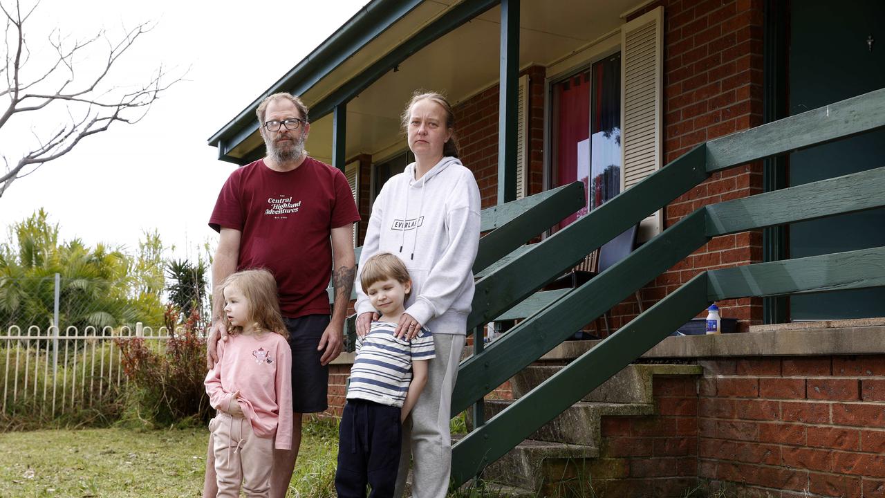 Rachel McDonell and her partner Clinton Harris fear they will have to go live in a tent in Warrawong. Picture: Jonathan Ng