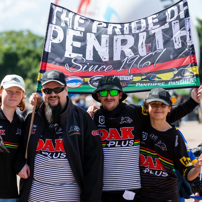 Penrith fans show their colour. Picture: NCA NewsWire/Brendan Read