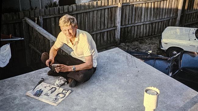 Pilot John Walmsley in his early 20s. He was always fixing things.