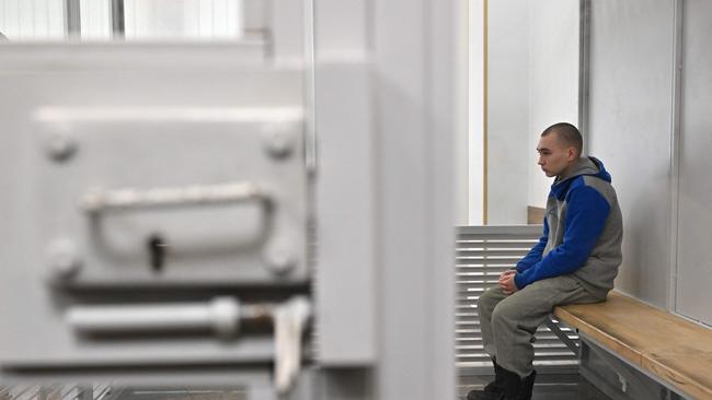Russian sergeant Vadim Shishimarin awaits the verdict after being found guilty of war crimes. Picture: AFP