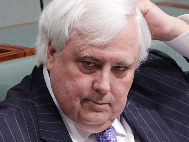 CANBERRA, AUSTRALIA - JULY 15: Leader of the Palmer United Party Clive Palmer during Question Time at Parliament House on July 15, 2014 in Canberra, Australia. A vote on the Government's Carbon Tax Repeal Legislation has been delayed as debate in the Senate continues. (Photo by Stefan Postles/Getty Images)