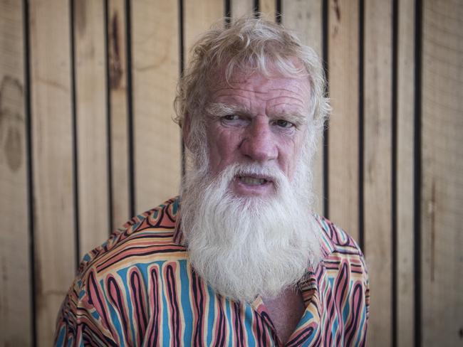 Dark Emu author Bruce Pascoe at the Ballawinne festival in Cygnet, Tasmania. Picture: LUKE BOWDEN