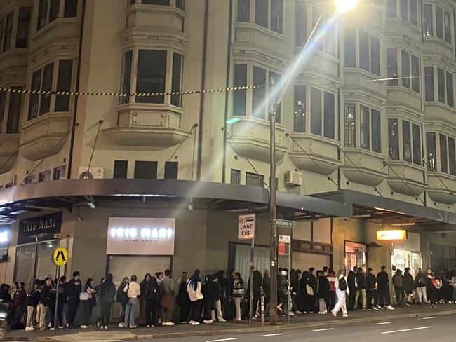 A huge queue for a pop up Ramen restaurant in Sydney. Picture: Robert White