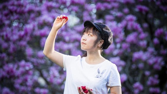 New permanent residency holder Grace Wei from Westerway Raspberry Farm. Picture: RICHARD JUPE