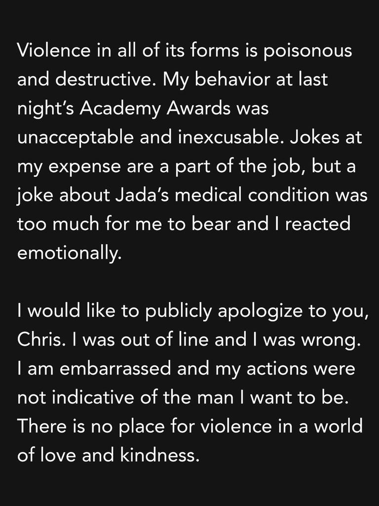 He released a statement of apology the following day.