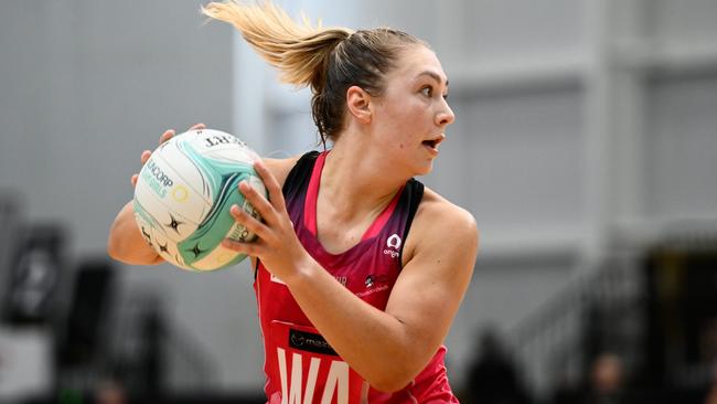 Georgie Horjus, in action here at the Team Girls Cup, has just turned 21 but heads into her fourth season of Super Netball in 2023. Photo: Getty Images