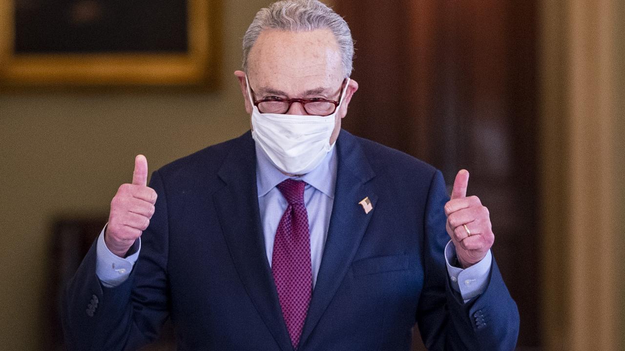 Senate Majority Leader Chuck Schumer vowed that “this bill will deliver more help to more people than anything the federal government has done in decades”. Picture: Tasos Katopodis/Getty Images/AFP