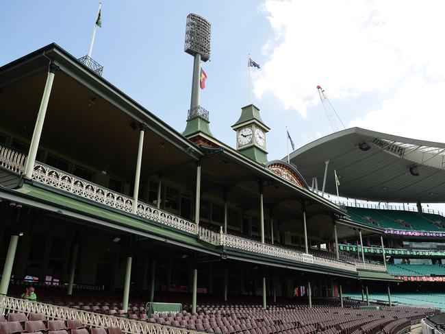 A general view of seats in the Ladies and Members stands at the Sydney Cricket Ground. Picture: Getty Images.