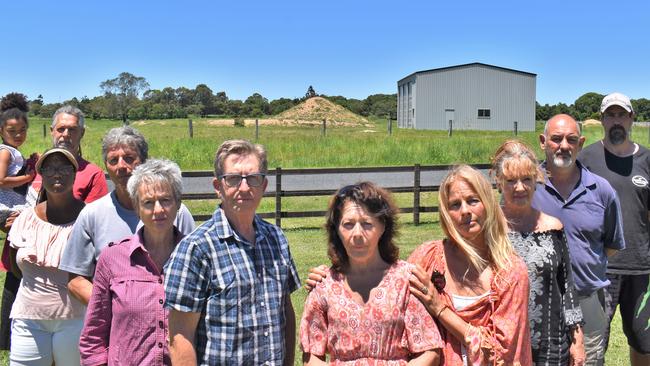 The Cudgera Creek Protection Alliance includes (from left) Glenn Woods and daughter Leilani Woods, Denise Vicente- Woods, Frank Iseppi, Mary Pemberton, Stephen Carney, Colleen Toovey, Colleen Talbot, Julie Stevens, Brett Stevens and Mick Owens. Picture: Liana Walker