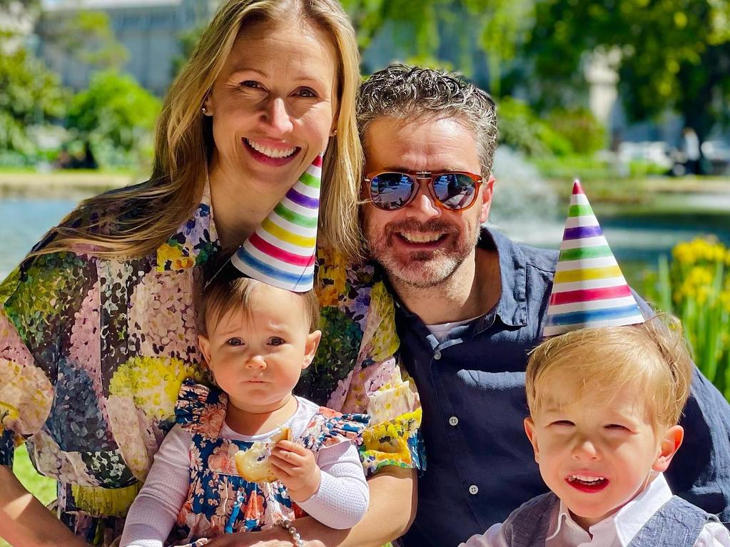 Jock Zonfrillo, Lauren Fried and their kids Isla and Alfie. Picture: Jock Zonfrillo / Facebook