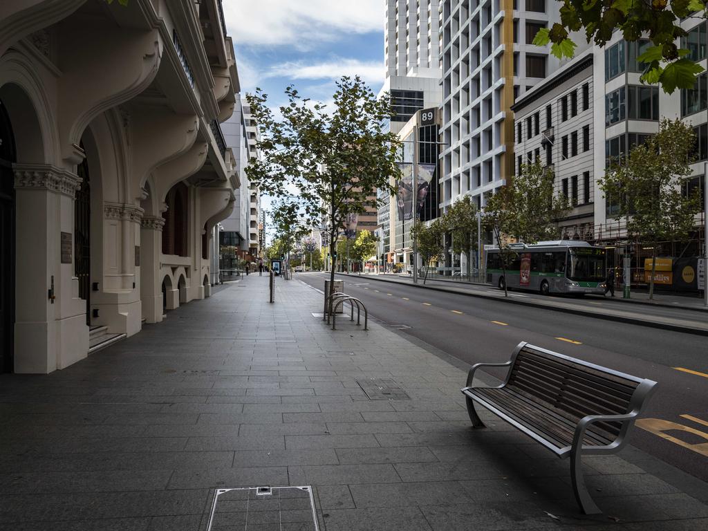 Perth looks like a ghost town during the lockdown. NCA NewsWire/Tony McDonough