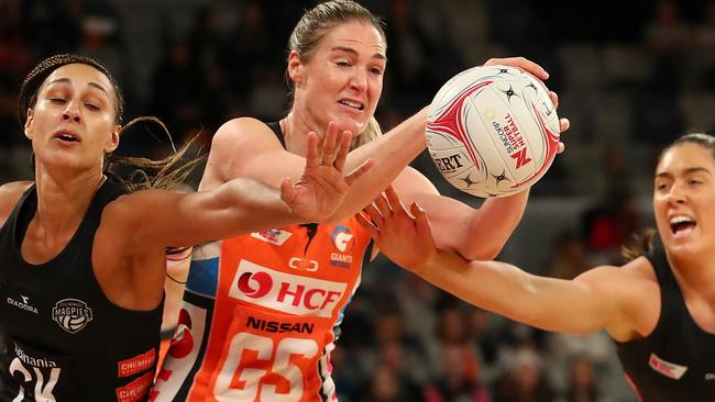 Caitlin Bassett moved to the Giants after winning a crown with Lightning.