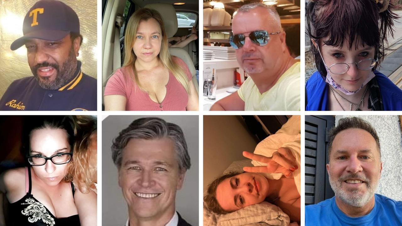 Some of the 100 most-used photos by romance scammers in 2023, as uncovered by data from cyber security firm Social Catfish. Picture: Supplied