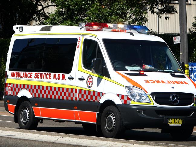 Ambulance service of NSW, Ambulance on Parramatta Road, Sydney. Emergency services