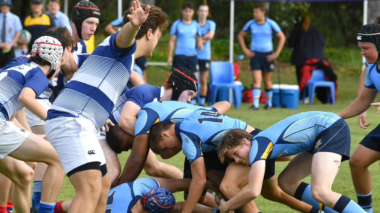 TAS First XV rugby match between St Columban's College and Cannon Hill Anglican College. Saturday April 23, 2022. Picture, John Gass