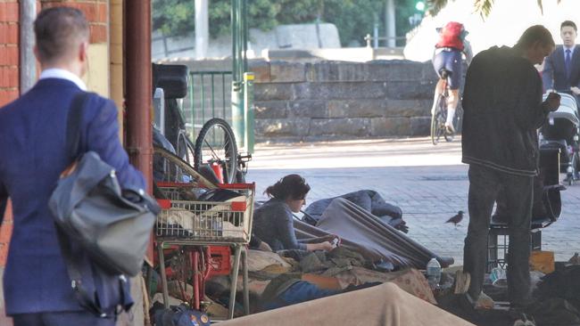 Some of Melbourne’s homeless population are potential residents for new rooming house developments. Picture: Hamish Blair