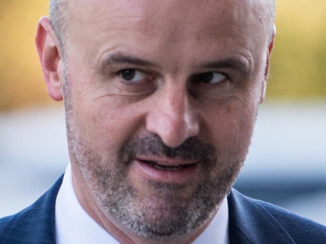 Chief Minister of the Australian Capital Territory Andrew Barr arrives at the Council of Australian Governments (COAG) meeting at Bankwest Stadium in Sydney, Friday, March 13, 2020. (AAP Image/James Gourley) NO ARCHIVING