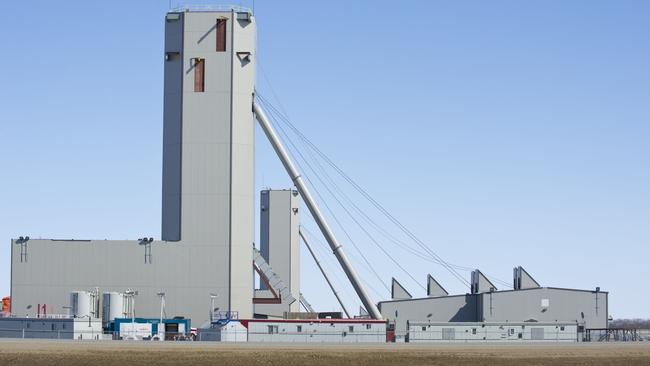 Vertical shaft-boring machines at the Jansen project provide access to potash beds below the surface of Saskatchewan's prairie region. Picture: Supplied