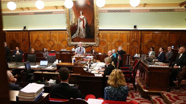 MLC Michael Gaffney during the third reading of the Voluntary Assisted Dying Bill debate in the Legislative council. Picture: Zak Simmonds