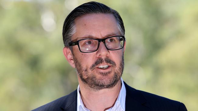 Shadow Minister for Climate Change and Energy and Member for Port Adelaide, Mark Butler speaks to the media during a doorstop with Labor candidate for the Batman by-election Ged Kearney in Melbourne, Thursday, March 8, 2018. The pair held a a joint doorstop on Labor's strong policies to combat climate change. (AAP Image/Joe Castro) NO ARCHIVING