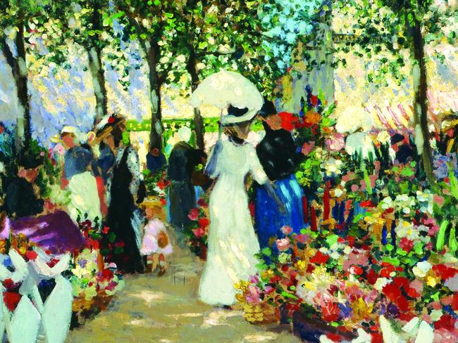 Ethel Carrick Fox�s Master Work French Flower Market 1909