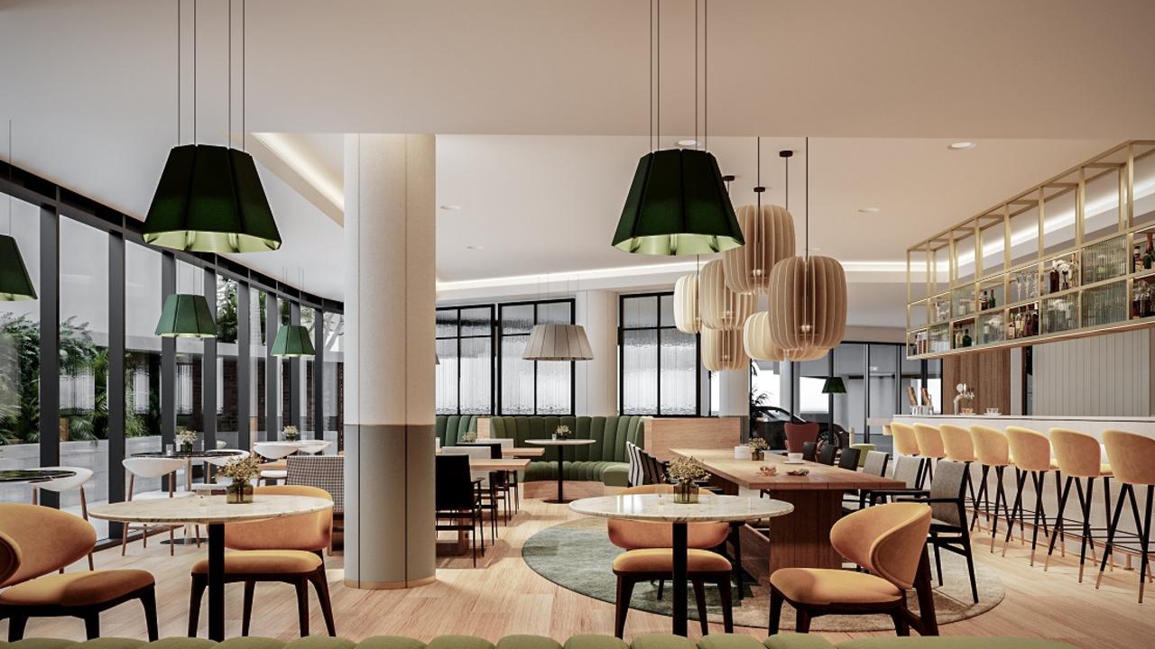 An artist’s impression of the Hilton Garden Inn’s restaurant design. Picture: Supplied.