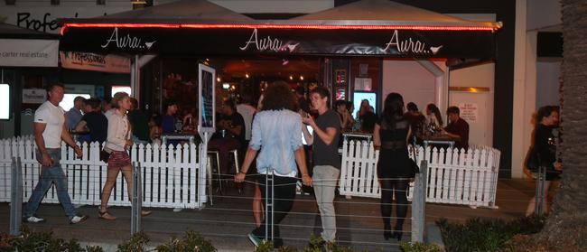 Aura restaurant on the night of the brawl. Picture: Richard Gosling.
