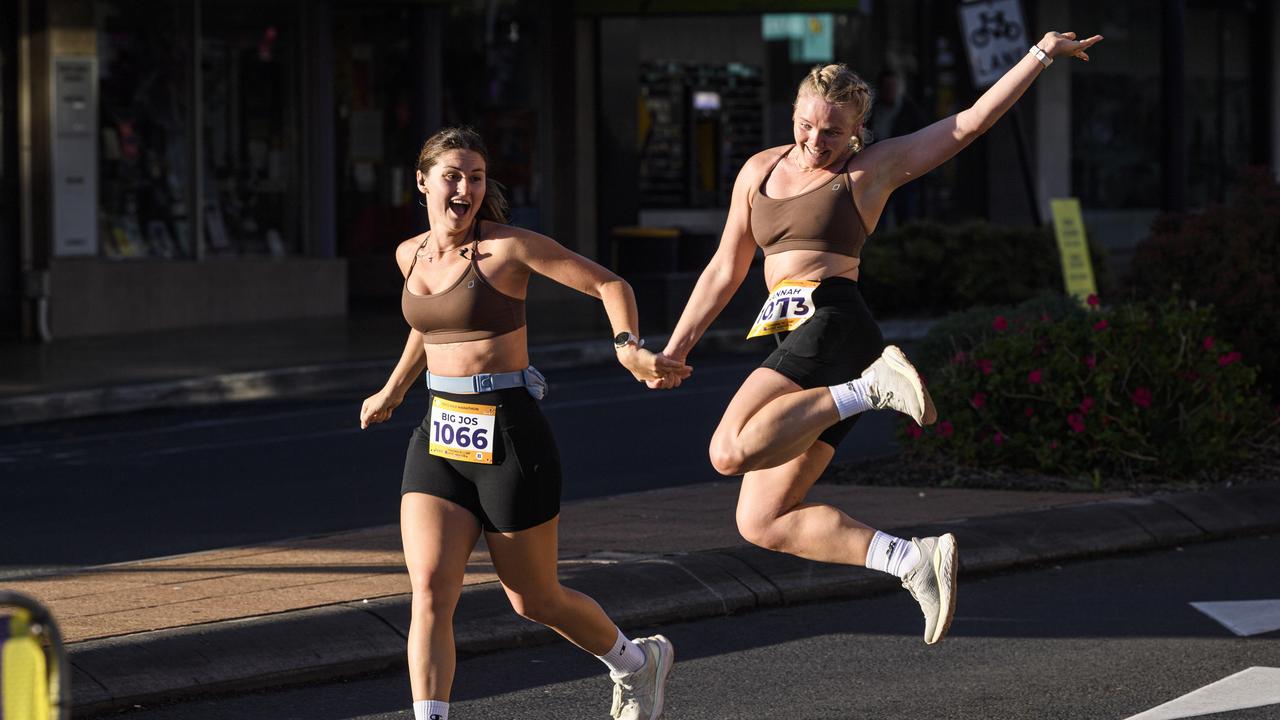 Runners on Ruthven St in the Toowoomba CBD in the Toowoomba Marathon (and half marathon), Sunday, May 4, 2025. Picture: Kevin Farmer