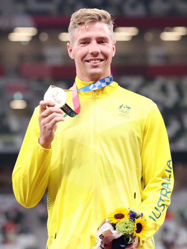 Heritage Park’s Ashley Moloney with his bronze medal(Photo by Christian Petersen/Getty Images)