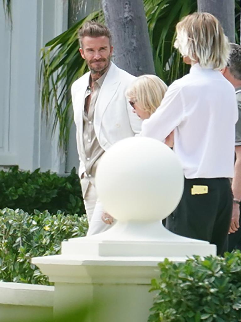 David Beckham proud papa. Picture: SplashNews.com