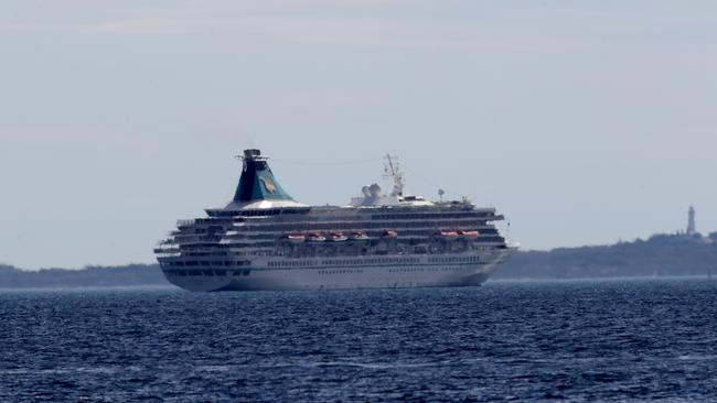 WA medics went on board the cruise ship MV Artania as it moored off Rottnest Island. Picture: Colin Murty.