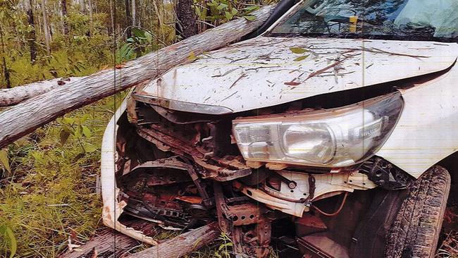 A Mala’la Health fleet vehicle that was stolen by young thieves and dumbed in Maningrida. Picture: Supplied